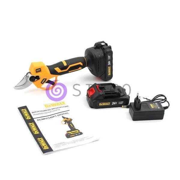 Портативний садовий акумуляторний секатор для обрізання гілок DeWalt DCMPP540P1 Акумуляторний секатор (24V, 5AH) з 2 акумуляторами 09k08p009v1 фото