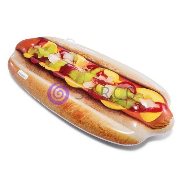 Пліт надувний для плавання з ручками / Надувний матрац для відпочинку Hot Dog Intex 58771, 180x89 см (AT) 02k10p081 фото