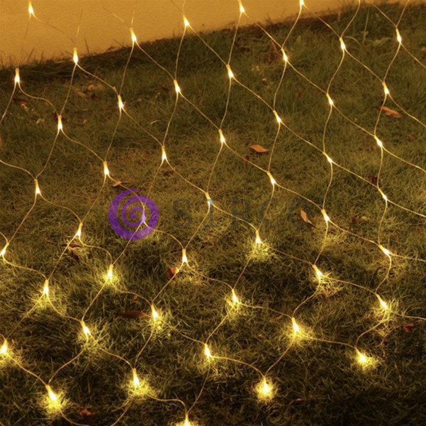 Новорічна гірлянда світлодіодна &laquo;Сітка&raquo; 120 Led 2.2 * 1,5 метра (прозорий провід, жовтий + білий) 12k01p128 фото