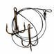 Сталевий повідець Cortest 35 см з 2 трійниками Mustad Size 8, вертлюг Rolling Swivel для хижої риби 02k04p420v4 фото 3
