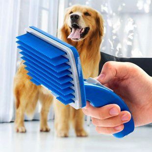 Масажна щітка, що самоочищається, для вичісування тварин Pet Zoom (626) 05k02p004 фото