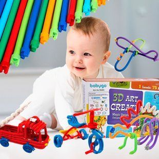 Гибкий развивающий детский конструктор BabyGo для создания 3Д моделей 66 деталей 3 уровень 03k03p033v2 фото