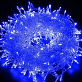 Новогодняя гирлянда прозрачный провод XMAS Синий цвет нить 800 LED (40 метров) 12k01p076v2 фото