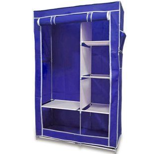 Каркасный тканевый складной шкаф для одежды и обуви 105х45х175 см Storage Wardrobe 98105 Синий (N-17) 01k04p165v4 фото