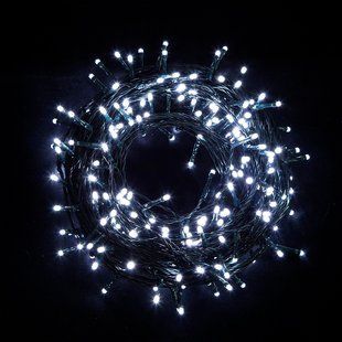 Уличная гирлянда Xmas Нить 600 LED (на коробке 800 led) Зеленый провод 40 метров Белая 12k01p082v3 фото
