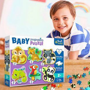 Пазлы развивающие для детей - "Экзотические животные" 6в1&mdash;Baby Progressive / Trefl/44005 (SB) 03k19p352 фото