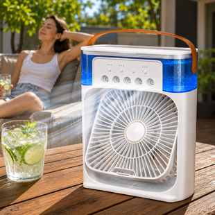 Портативний настільний міні кондиціонер Arctic Air Cooler Fan ICE з підсвіткою, 3 режими Білий (X26) 01k07p145v1 фото