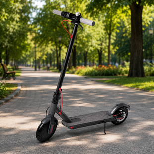 Складний міський електросамокат з ліхтарем і підніжкою E-Scooter Premium M365 600W Чорний 13k01p110 фото