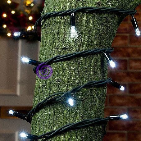 Уличная гирлянда Xmas Нить 600 LED (на коробке 800 led) Зеленый провод 40 метров Белая 12k01p082v3 фото