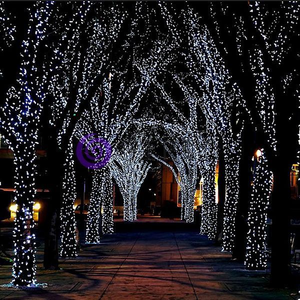 Уличная гирлянда Xmas Нить 600 LED (на коробке 800 led) Зеленый провод 40 метров Белая 12k01p082v3 фото