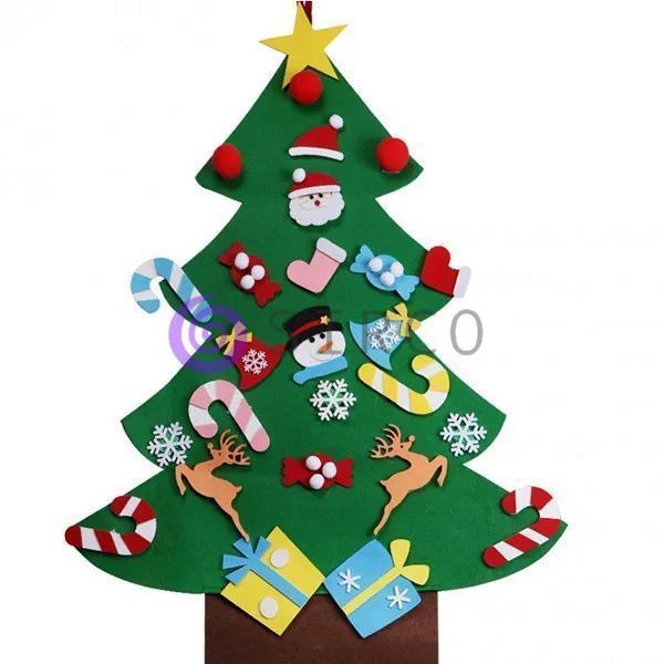 Детская новогодняя елка из фетра с набором наклейками-игрушками Chrismas Free (HA-79) 03k05p301v1 фото