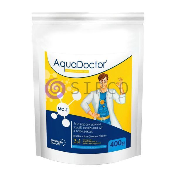 Дезинфицирующее средство для бассейнов 3 В 1 AQUADOCTOR MC-T 0.4 КГ (2Х200)/LM 02k12p074 фото