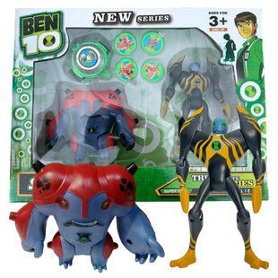 Детские игровые фигурки со звуком и светящиеся, 2 шт. G11979/0843-4 BEN10 5 серии + часы и диски (NI) 03k26p003v1 фото