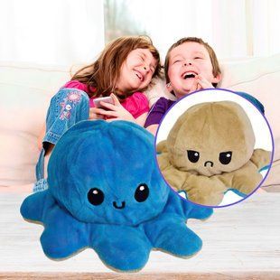 Игрушка осьминог, двусторонняя игрушка настроения 2 в 1 Голубой с бежевым 03k01p037v3 фото