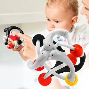 Детская развивающая игрушка погремушка BabyOno "Дельфины" Бело-черный (553/02) (SB) 03k17p363v1 фото