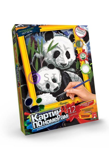 Набор для творчества картина по номерам "Панды" 320*230 Danko Toys (IGR24) 03k12p014v4 фото