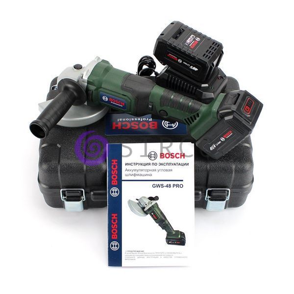 Аккумуляторная болгарка Bosch GWS-48 PRO (48V, 6Ah) с регулятором оборотов 09k01p219 фото