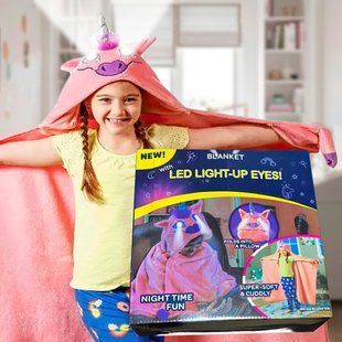 Детский теплый худи плед "Единорог" led light-up eyes (509) 01k06p012 фото