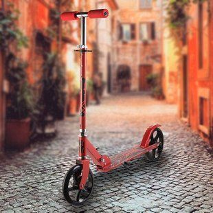 Детский городской самокат с регулируемым рулем и подставкой Scooter Sport 109 Красный (ARSH) 13k01p008 фото