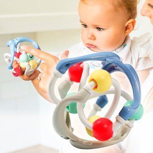 Детская развивающая игрушка погремушка BabyOno "Дельфины" Серо-голубой (553/01) (SB) 03k17p363v2 фото
