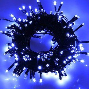 Новогодняя уличная гирлянда зеленый провод XMAS Синий нить 800 LED (40 метров) 12k01p076 фото