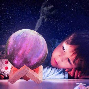 Світильник- зволожувач повітря, у вигляді місяця (космос) 01k08p035 фото