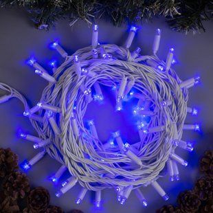 Новогодняя гирлянда "Нить" уличная 80 LED, 8.5 м (белый провод, синий) 12k01p115 фото