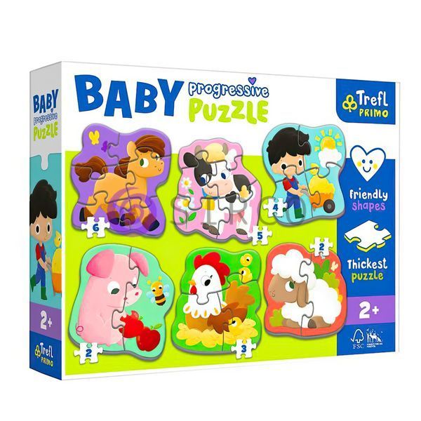 Пазли що розвивають, для дітей - "Звірятка" 6в1&mdash;Baby Progressive / Trefl/ 44003 (SB) 03k19p354 фото