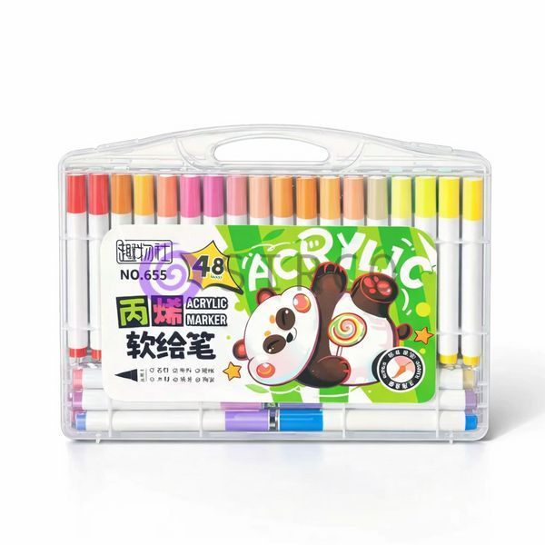 Маркеры акриловые пигментные Arcylic 655-48/ Фломастеры для рисования с кейсом (205/3833) 03k12p268v5 фото