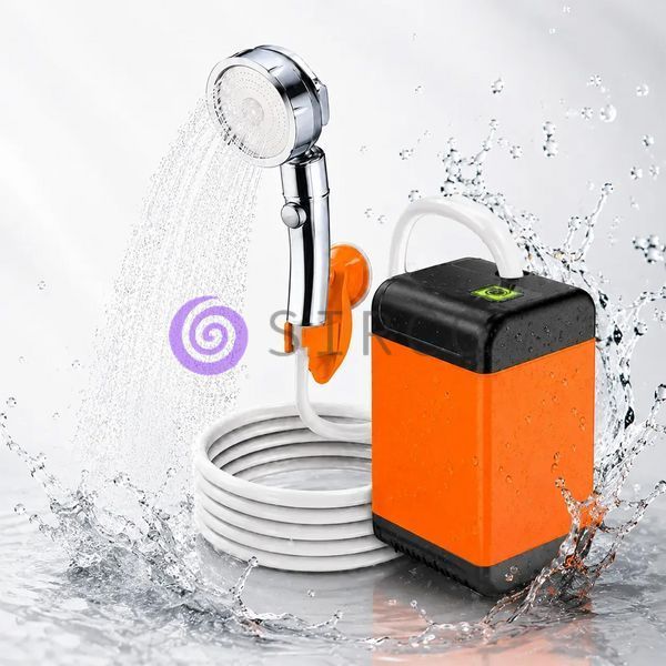 Портативний акумуляторний душ для кемпінгу 7500 mAh з дисплеєм температури, 6 режимів, USB, насос 3 л/хв(AMN) 02k02p166v3 фото