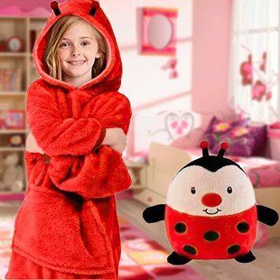 Детский плед толстовка с капюшоном и рукавами huggle pets hoodie Красная божья коровка 03k01p012v5 фото