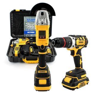 Безщітковий набір 2в1 DeWalt 36V - Шуруповерт DCD796 та Болгарка DCG417N з поворотною функцією 09k01p218 фото