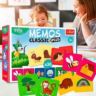 Детская настольная развивающая игра Мемос Trefl "Классический Плюс: Зверята и их Домики" 36 карточек (02333) (SB) 03k19p026 фото