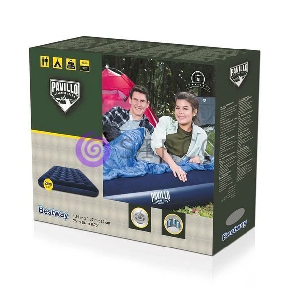 Надувной велюровый полуторный матрас Bestway Pavillo 67002 (191x137x22 см) (LM) 02k16p017v3 фото