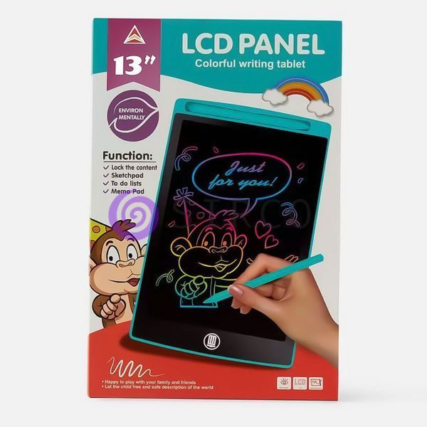 Детский графический LCD планшет 1301 со стилусом 13" Голубой (AX) 03k12p275v7 фото
