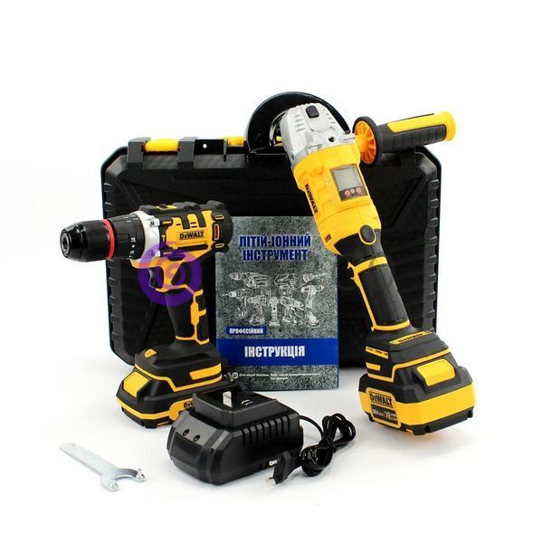 Бесщеточный набор 2в1 DeWalt 36V - Шуруповерт DCD796 и Болгарка DCG417N с поворотной функцией 09k01p218 фото