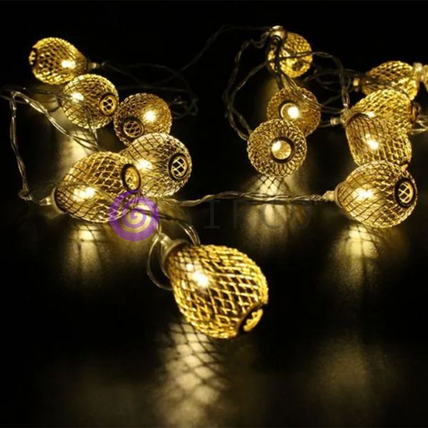 Новогодняя гирлянда Xmas Шарики 20 LED шариков 40 метров Золотое свечение 12k01p086 фото