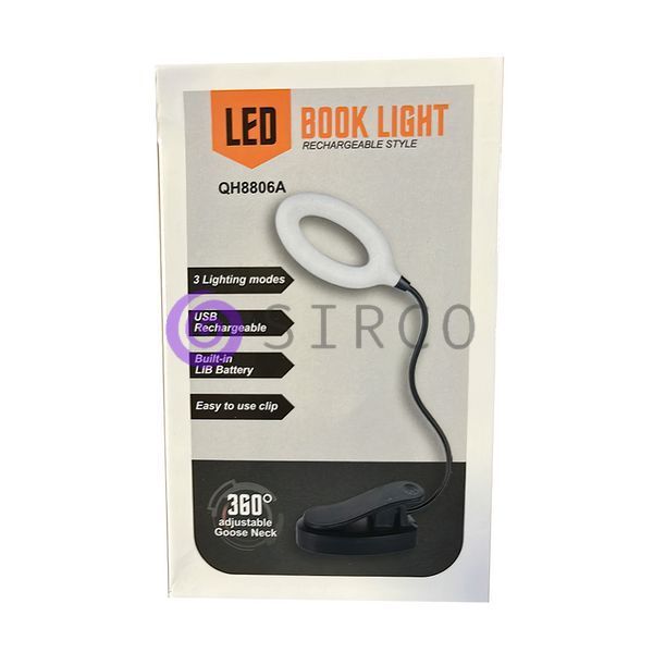 Аккумуляторная лампа с прищепкой от USB Book Light QH8806A 01k09p115 фото