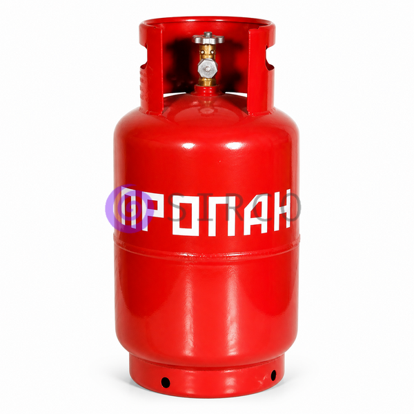 Газовый баллон пропан-бутан стальной бытовой с вентилем ВБ-2 и ветрозащитой, 11 кг газа, 16 бар 27 л 14k01p040 фото
