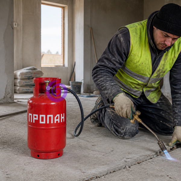 Газовый баллон пропан-бутан стальной бытовой с вентилем ВБ-2 и ветрозащитой, 11 кг газа, 16 бар 27 л 14k01p040 фото
