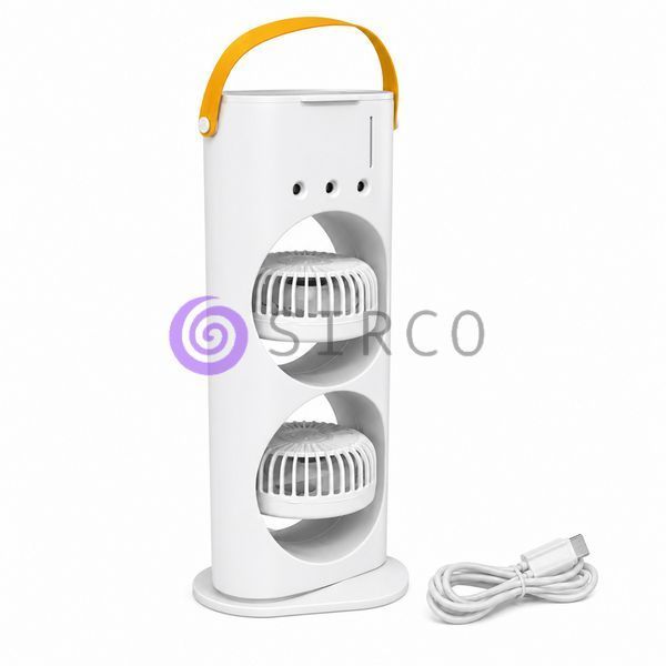 Вентилятор настільний акумуляторний Double-ended Spray Fan 3в1 із зволожувачем, LED-підсвіткою, USB Type-C (AX) 01k07p190v1 фото