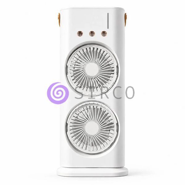 Вентилятор настільний акумуляторний Double-ended Spray Fan 3в1 із зволожувачем, LED-підсвіткою, USB Type-C (AX) 01k07p190v1 фото