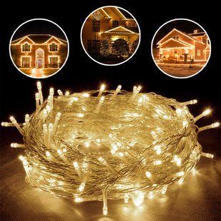 Новогодняя гирлянда прозрачный провод XMAS Теплый белый нить 100 LED 12k01p023v1 фото