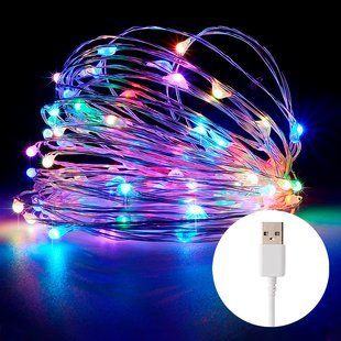 Новогодняя гирлянда Xmas "Роса" на батарейках + USB подключение 5 м Мульти свечение 12k01p015v2 фото