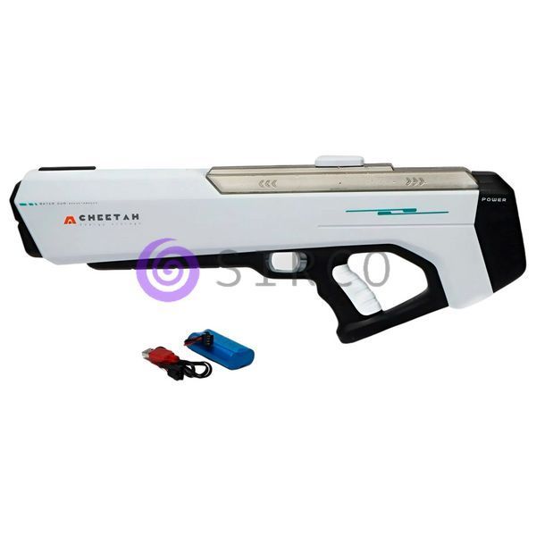 Пластиковий акумуляторний іграшковий водяний дитячий бластер Waterblaster Cheetah A-23 Білий 03k08p083v1 фото