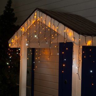 Новогодняя гирлянда Бахрома 96 Led 3.5 м (черный провод, желтый) 12k01p116v1 фото