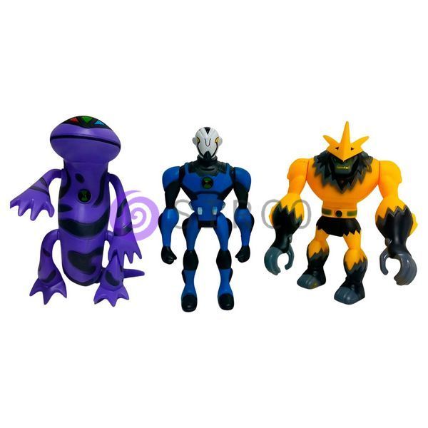 Детские игрушечные коллекционные светящиеся фигурки G15995/0843А-18 3 BEN10 5 серии - Ион+Хамелеон+Чоксквоч (NI) 03k26p001v1 фото