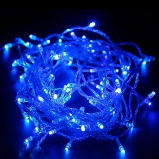 Новогодняя гирлянда прозрачный провод XMAS Синий цвет нить 100 LED 12k01p023v3 фото