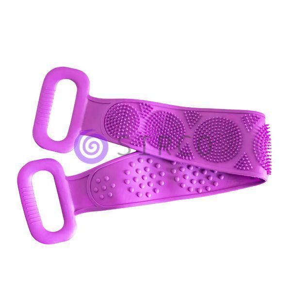 Силіконова щітка мочалка для душу Silicon bath towel Фіолетова 01k01p044v1 фото