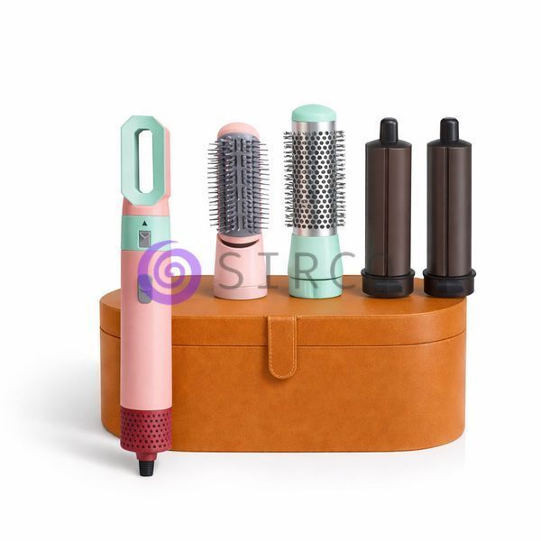 Фен-стайлер 5 в 1 HAIR BRUSH Дайсон з помаранчевим кейсом, Різнокольоровий/ Стайлер для волосся (JM/5978) 07k03p197v3 фото